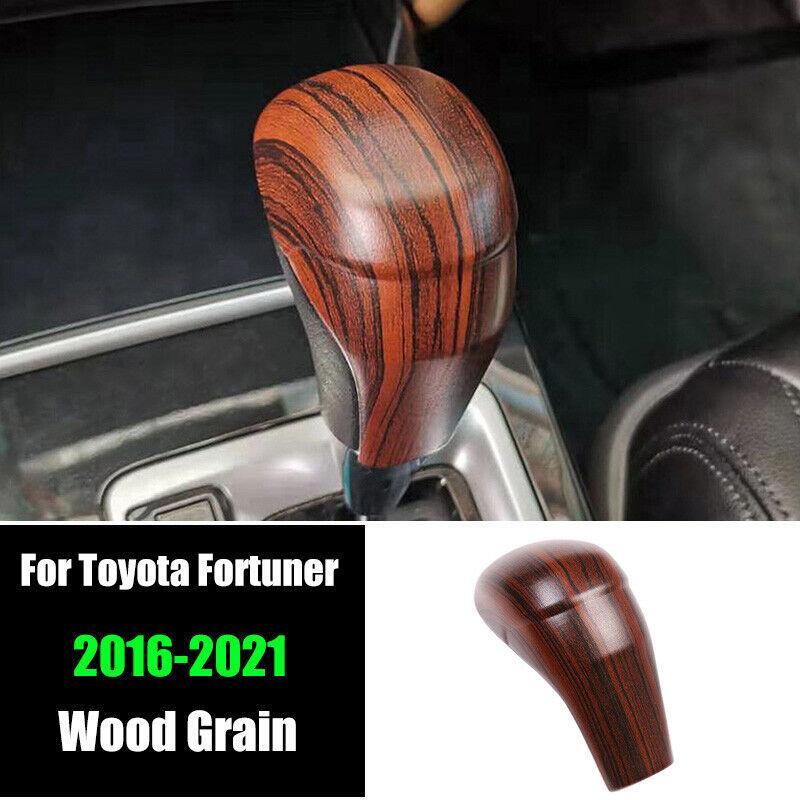 Wood Grain Central Console Gear Shift Knob Trim for Toyota Fortuner 2016-2021