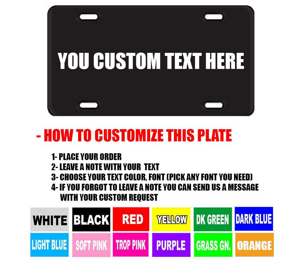 Custom black lettering on car license plate cover/cap for Kia for Lexus