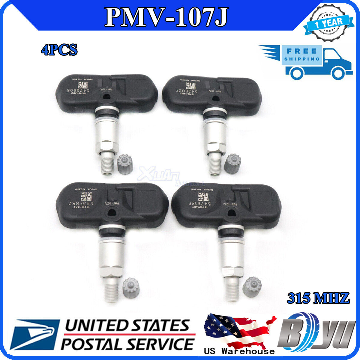 new tire pressure sensor TPMS 42607-33021 for Toyota for Scion and for Lexus PMV-107J (4 pieces)