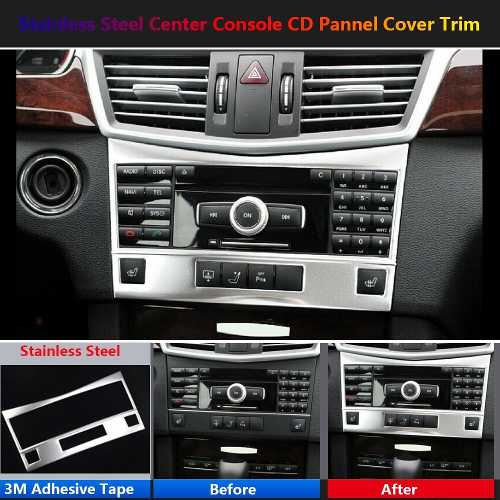 Stainless for Mercedes-Benz W212 Car Interior Center Console CD Panel Cover Trim