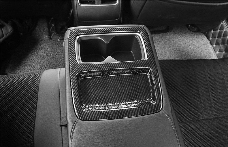 Rear Water Cup Holder Panel Trim 1 for Honda Accord 10th 2018-2022 Carbon Fiber