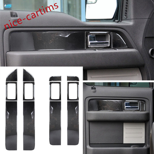 12Pcs Carbon Fiber Interior Side Door Panel Decor Trim Kit for Ford F150 2009-14