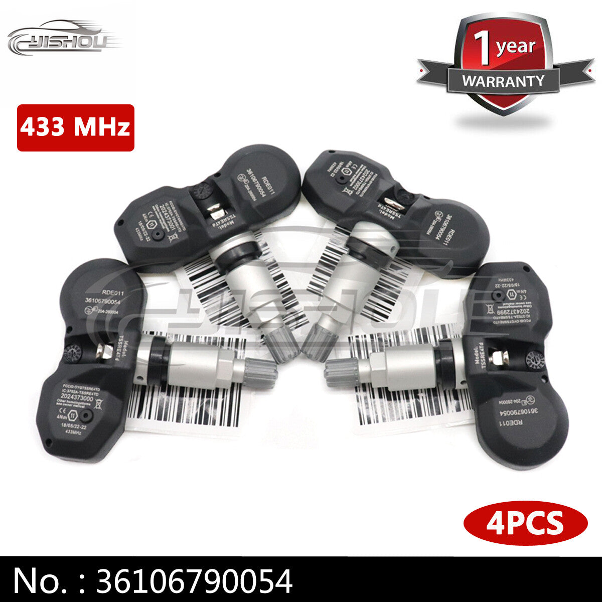 (4) Kit 36106790054 Tire Pressure Sensor (TPMS) for BMW for Mini 433MHz TS-BM03