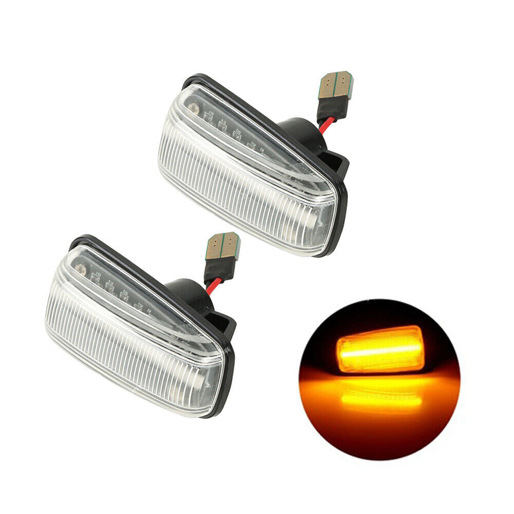 Pair LED Side Marker Indicator Light Repeater Clear Fit for Peugeot 106 806 for Fiat