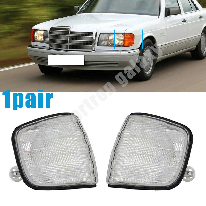 A pair of clear front corner lights are suitable for Mercedes-Benz W126 260SE 280SE 300SE 380SE 420SE