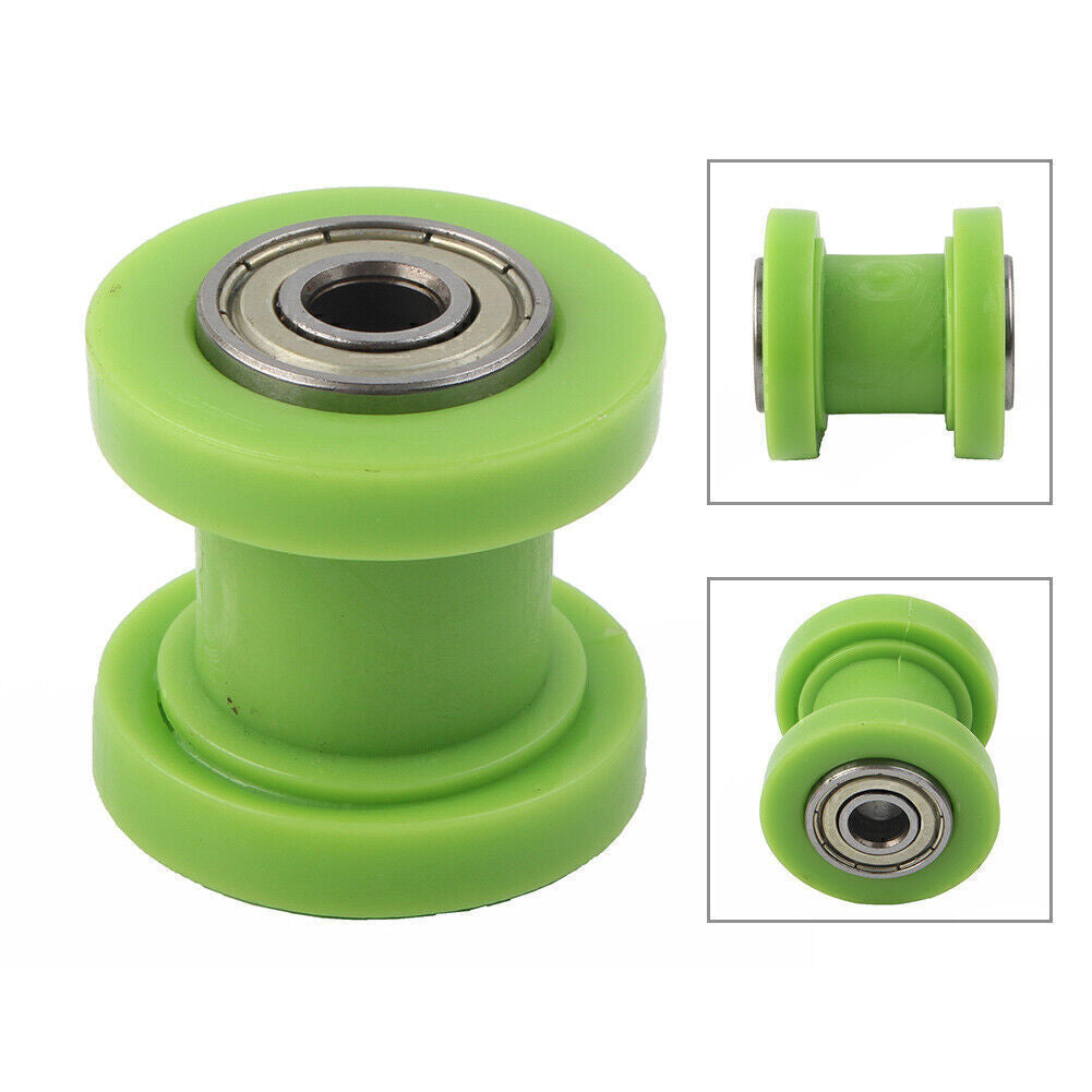 For Motorcycle 8mm Green Chain Roller Slider Tensioner Guide Pulley Dirt Pit
