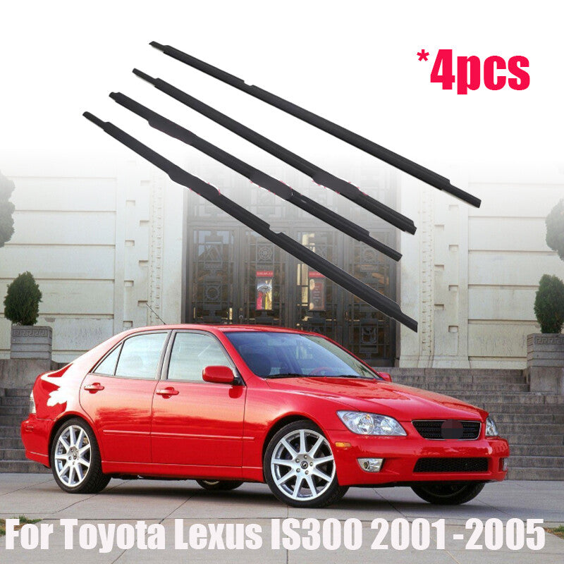 for Toyota for Lexus IS300 2001-2005 Front  Rear Door Window Belt Trim Molding 4pcs