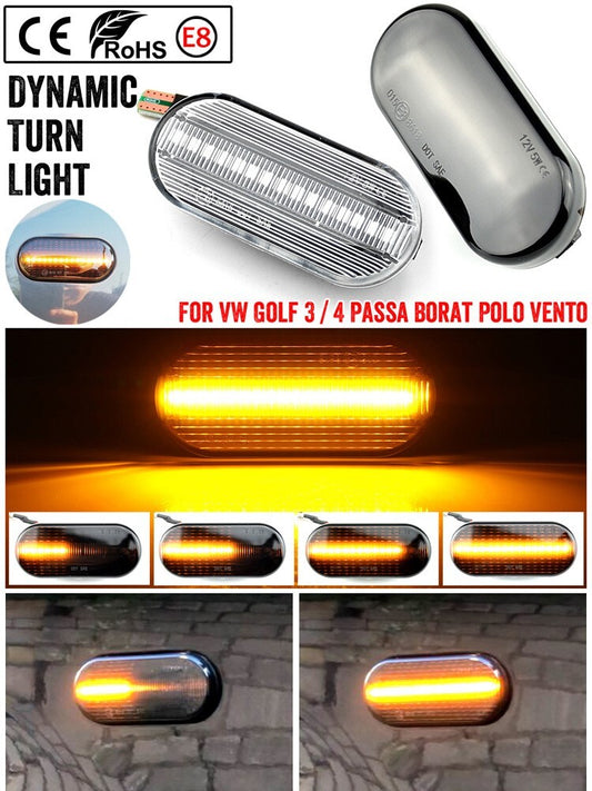 Dynamic Side Marker Turn Light for VW for Bora for Passat Sharan Polo for SEAT for Skoda for Ford