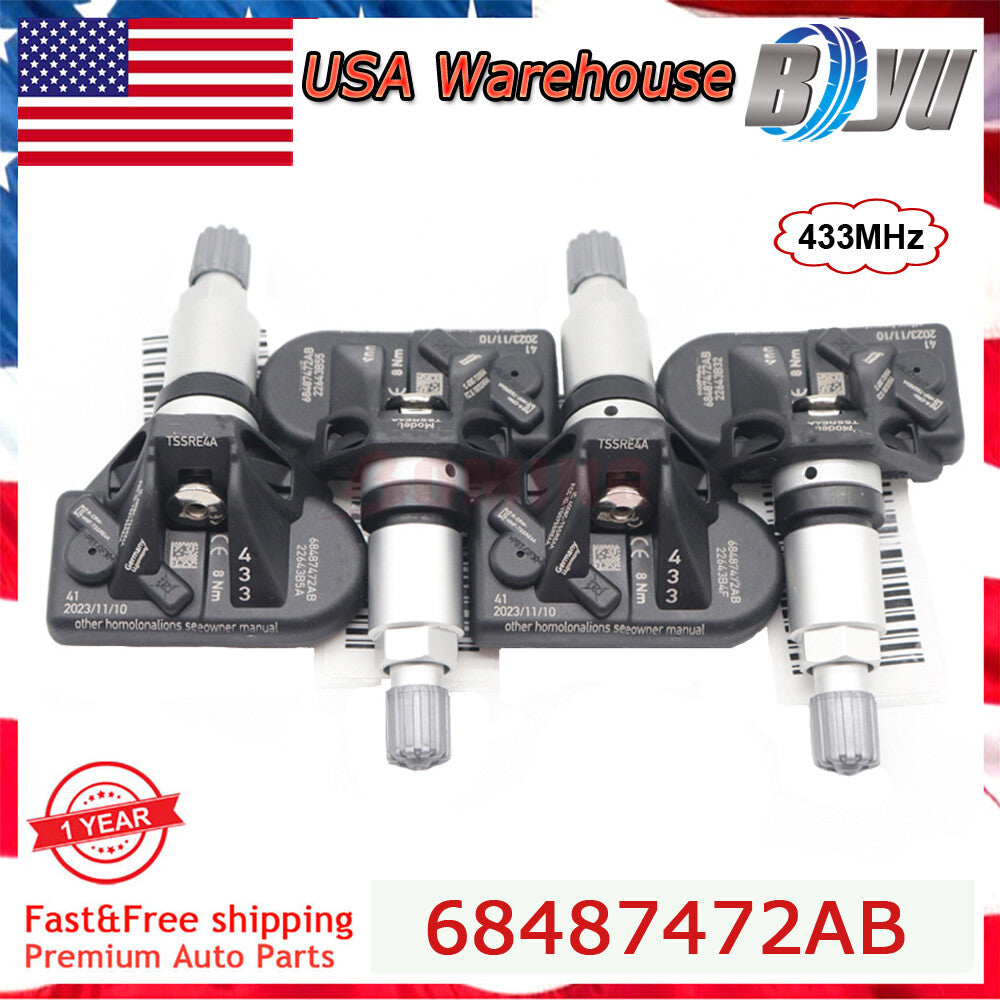 4pcs TPMS Sensor for 2019-2023 for Dodge for Challenger R/T Scat Pack 433mhz 68487472AB