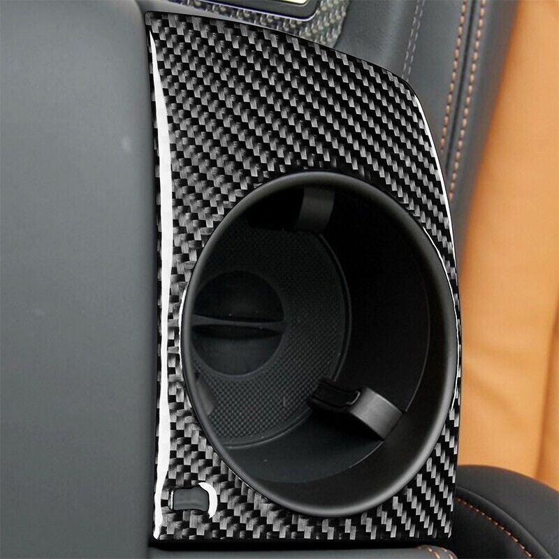 Real Carbon Fiber Car Water Cup Holder Cover Trim Fit for Audi Q7 2005-2015 1PCS