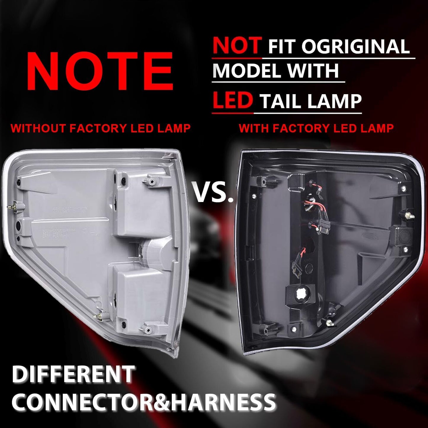 Taillight and brake light assembly suitable for 2009-2014 for Ford F-150 pickup trucks.