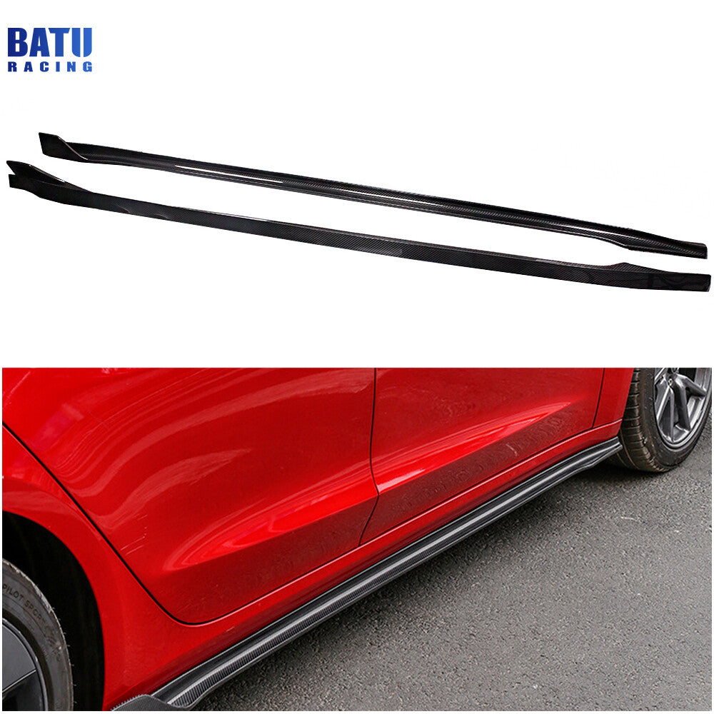 Real Carbon Fiber Side Skirt Extensions Body Kit Fit for 17-24 for Tesla Model 3