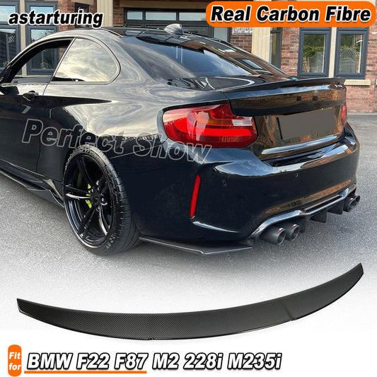 for BMW 2Series F22 F87 M2 Coupe 14-18 REAL Carbon Rear Trunk Spoiler Boot Wing