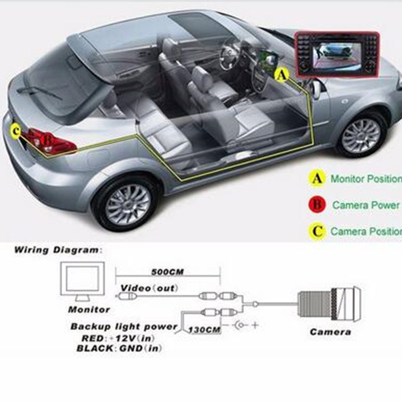 Backup Camera Car Rear View Reverse Parking Camera Night Vision Waterproof 170°