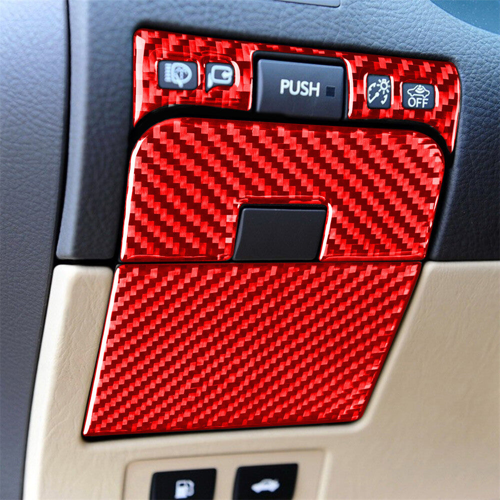 Red Carbon Fiber Rear Trunk Switch Button Panel Cover Fit for Luxus GS 2006-2011
