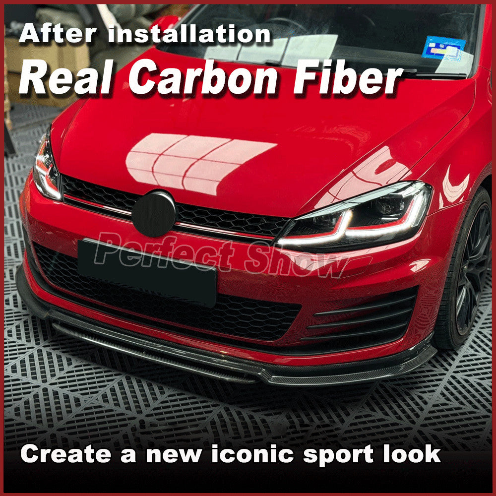 for Volkswagen for GOLF 7 MK7 R R-LINE 2014-16 REAL Carbon Front Bumper Lip Spoiler