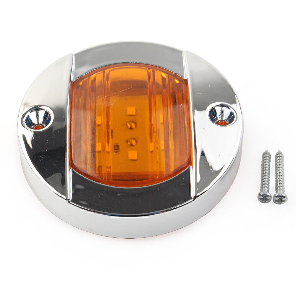 For Truck Trailer RV Boat Yellow Round 24V LED Side Marker Trailer Lights