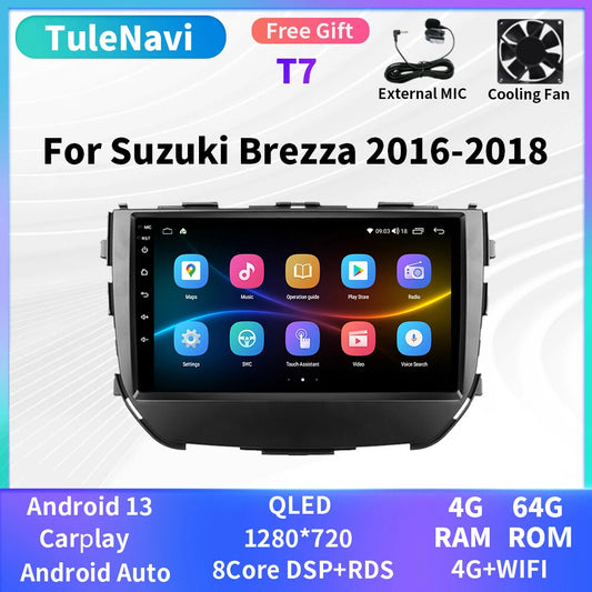 for Suzuki Vitara Brezza 2016-2018 Android CarPlay Car Radio Player Screen GPS