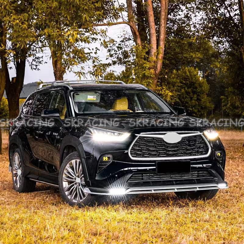 Front Bumper Lip Spoiler Grill protect w/ Llight Fits for Toyota Highlander 22-23