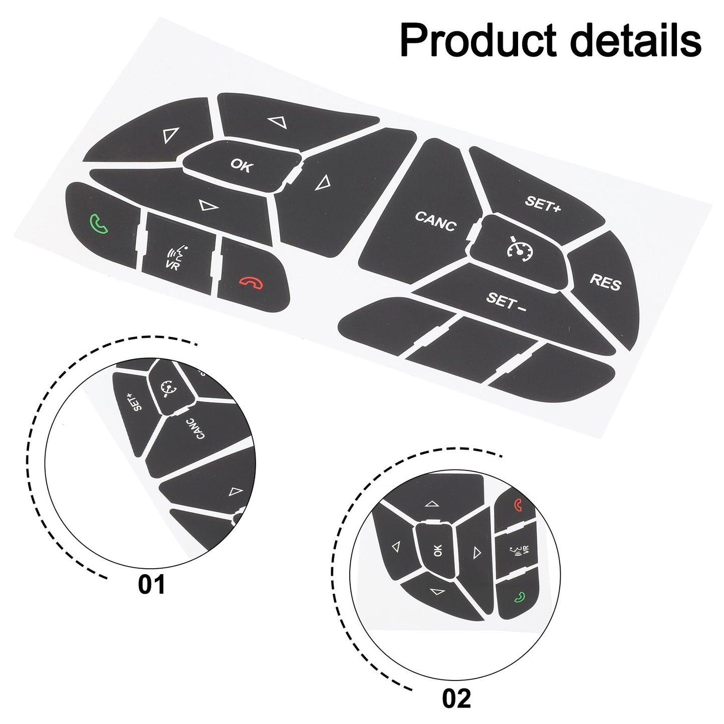 2016-2022 for Dodge Charger Steering Wheel Button Repair Decal/Sticker Sticker