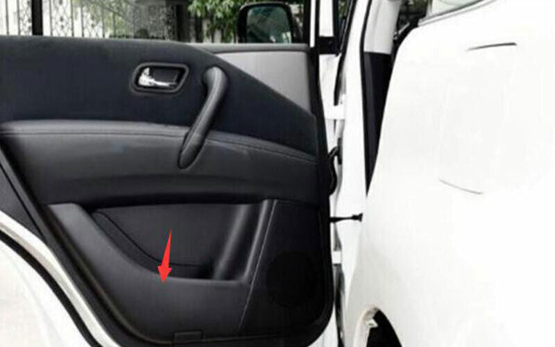 Black Steel Inner Door Anti-Kick Panel Cover Trim for Nissan Armada Y62 17-2020