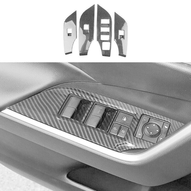 Carbon Fiber Grain Glass Window Lifting Panel Cover for Toyota RAV4 2019-2023