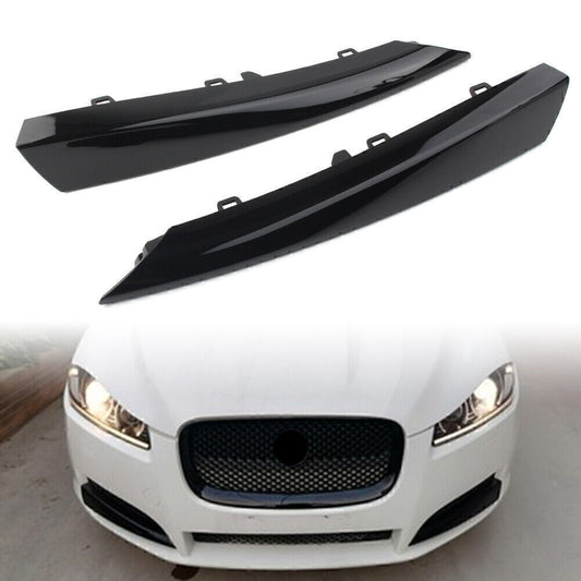for Jaguar XF 2012-2015 14 Black 2x Front Bumper Side Grille Insert Cover Trim