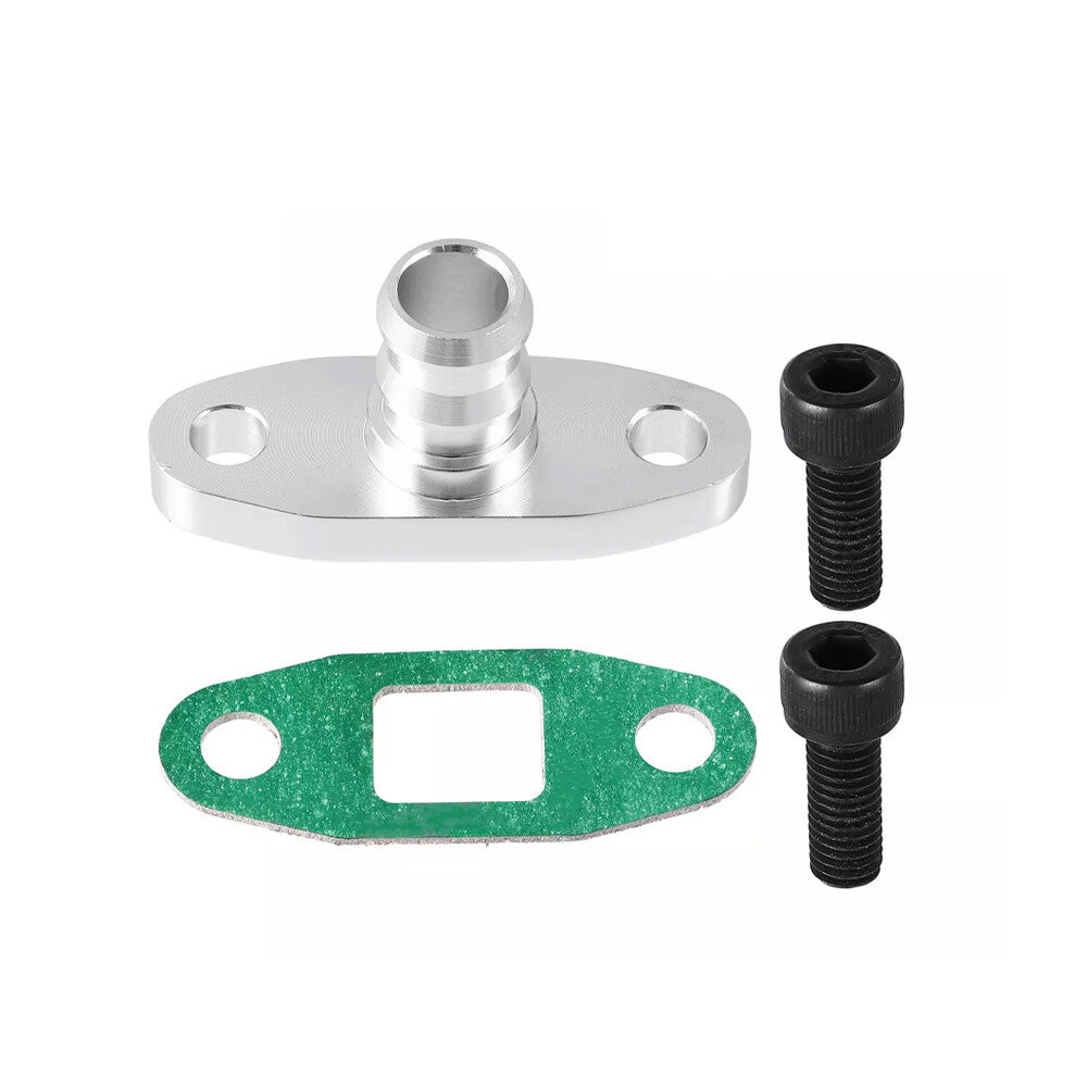 5/8 Turbo Oil Return Drain Barb Flange Adapter Kit T3 T3/T4 T35 T60 GT37 GT40