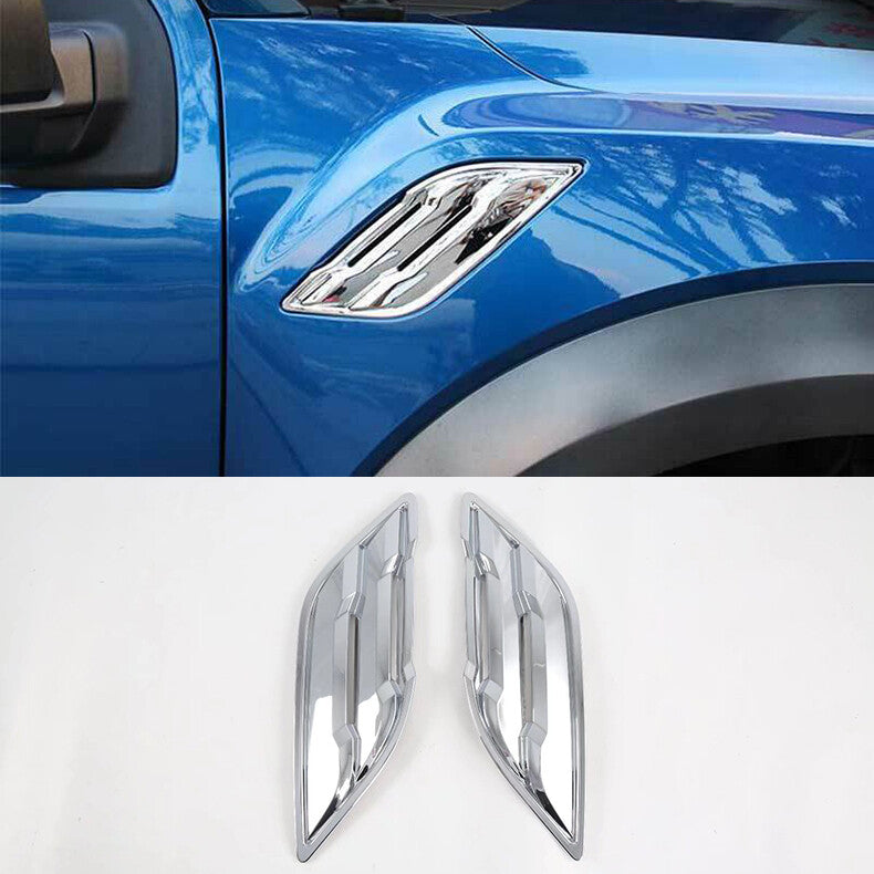 for Ford F150 F-150 2015-2020 ABS Chrome Fender Air Vent Outlet Panel Cover Trim