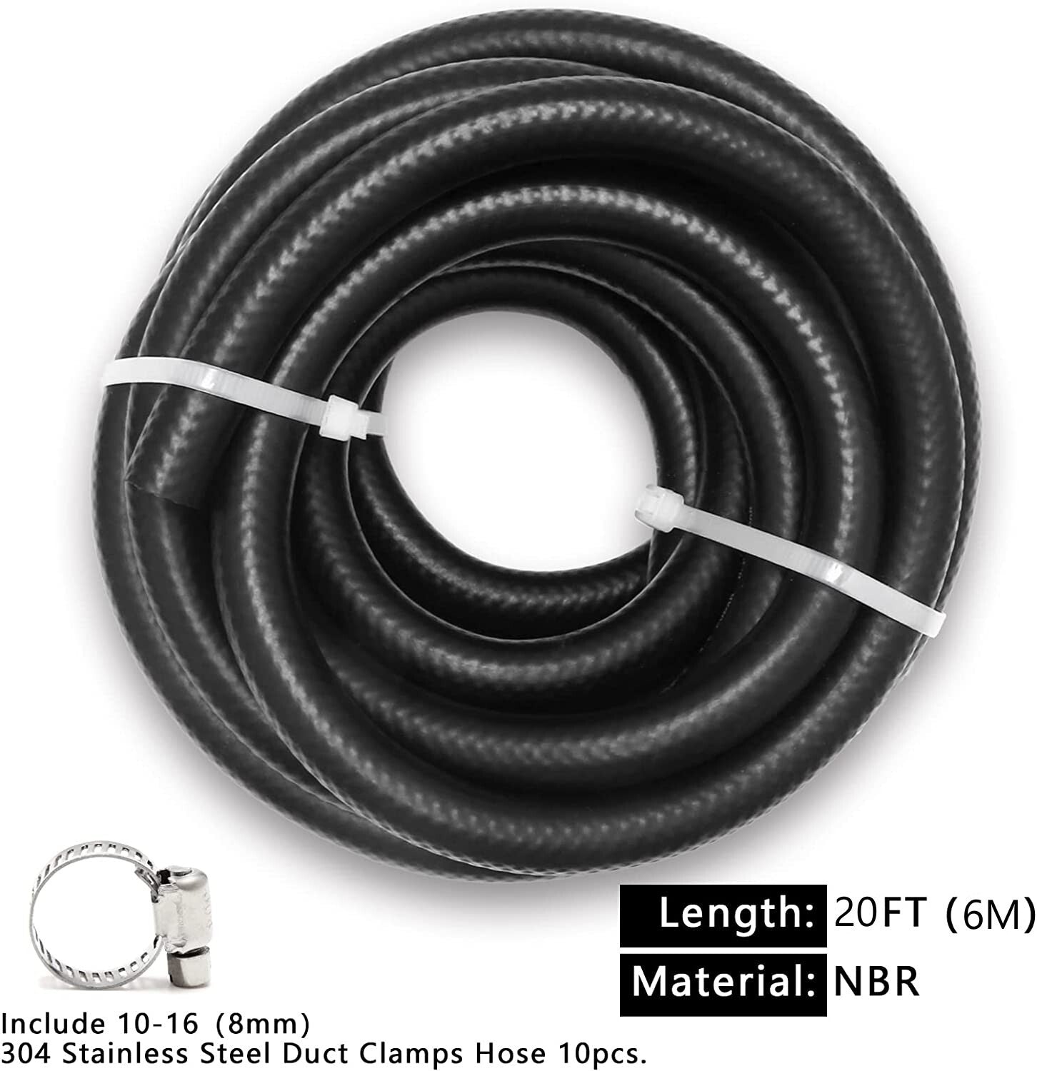 Fuel line 5/16 inch NBR rubber hose 8 mm fuel line hose Fuel injection hose 20 ft