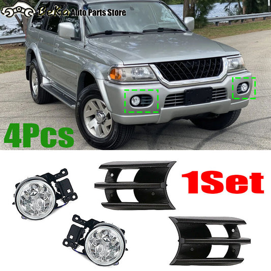LHRH Front Fog Light Cover Set for Mitsubishi Montero Pajero Sports 1999 - 2008