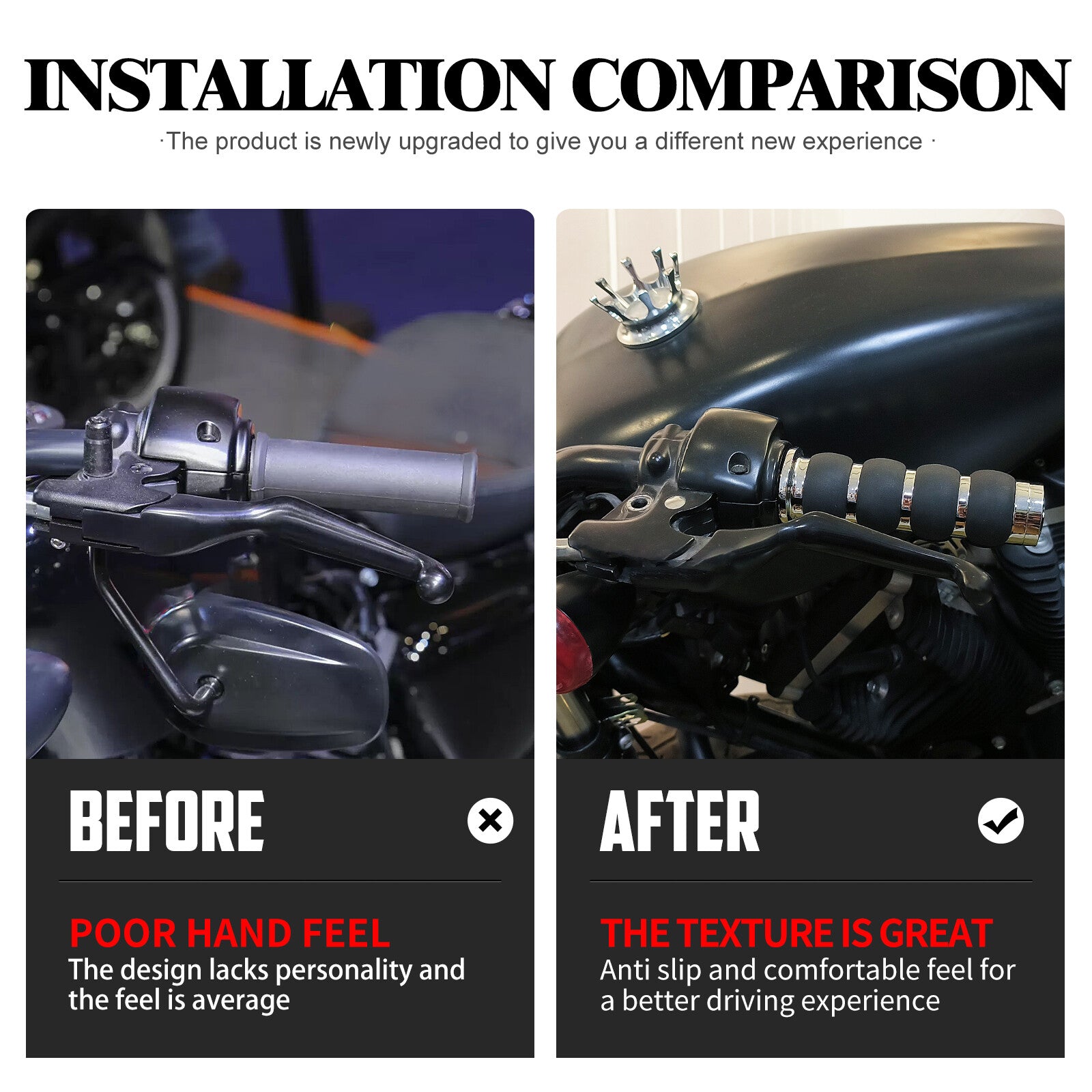 for Harley for Honda for Yamaha for Kawasaki Chrome 1 Motorcycle Non-Slip Rubber Hand Grips
