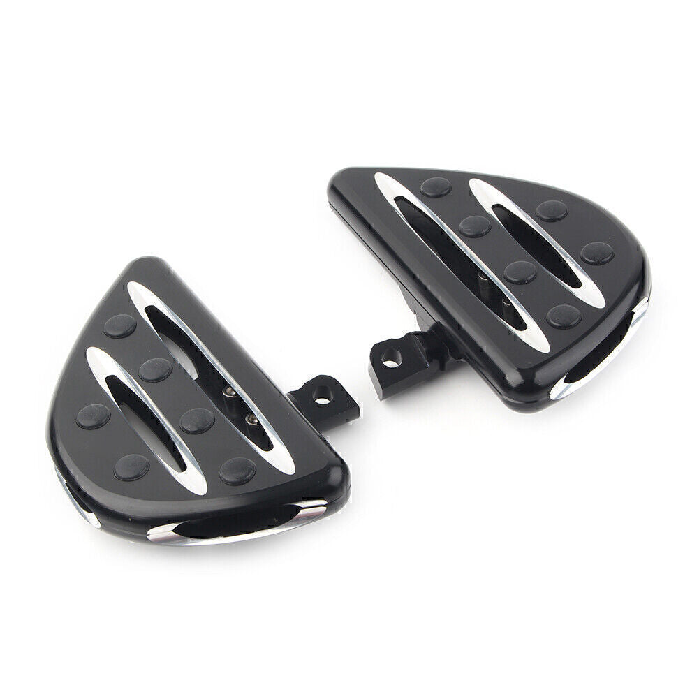 Black Rear Passenger Floorboards Boards Foot Pegs fit for Harley Electra Glide Dyna