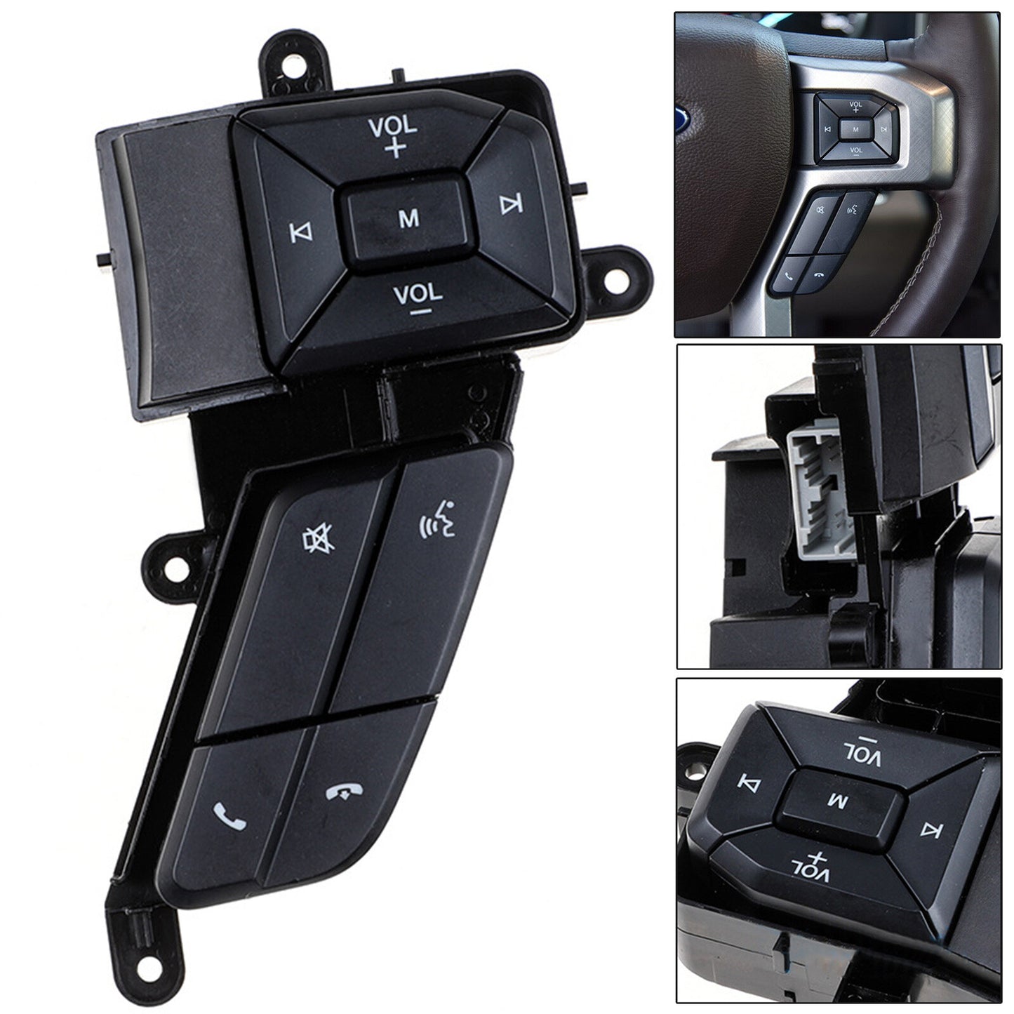 Compatible with the right steering wheel volume synchronization switch button for 15-18 for Ford FL3T-9E740-ECW models.