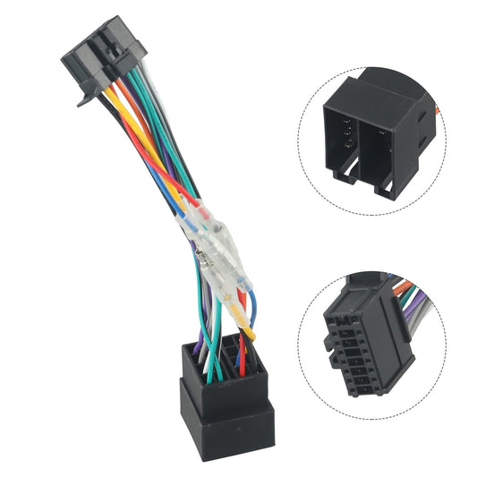 Stereo radio connector for cars, 16 pins, 185 mm long, 1 piece, 2411 mm, plastic + metal.