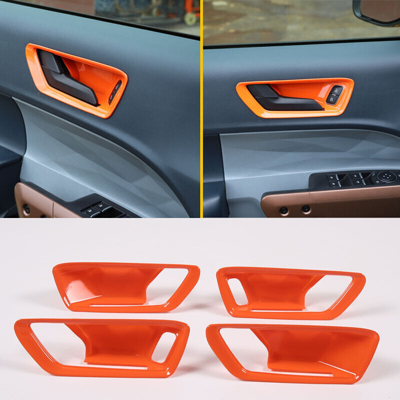 Fit for Ford Maverick 2022-2023 Orange ABS Inner Door Handle Bowl Cover Trim 4PC