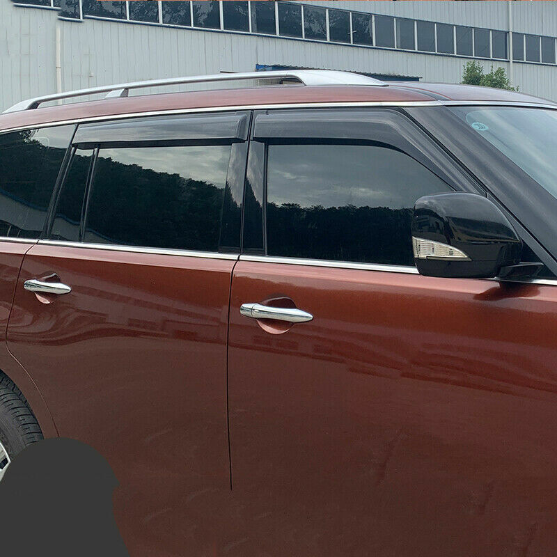 for Nissan Armada 2017-2021 Black Vent Window Visor Sun Rain Guard Shade Trim 4x