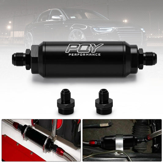 100Micron Fuel Filter Inline 6AN8AN Universal High Flow Turbo Billet E85 Ethanol