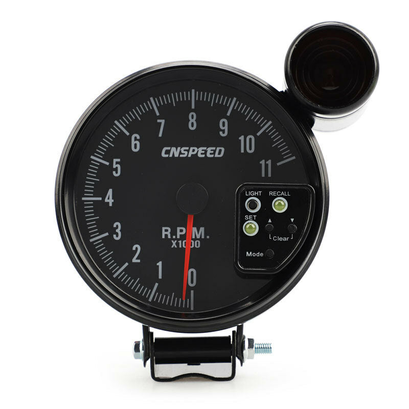 7-color backlit LED 11K RPM tachometer + shift light, black, 5-inch/120mm