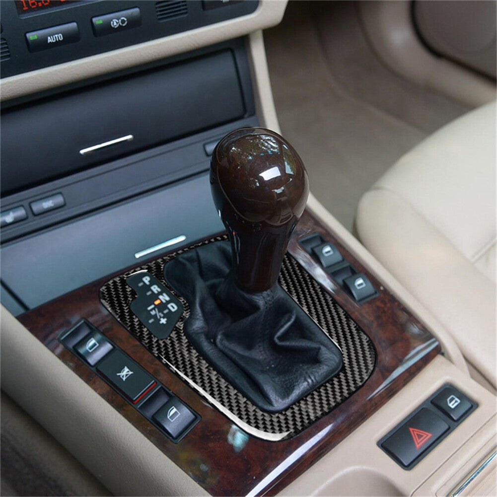 6Pcs Carbon Fiber Interior Gear Shift Frame Cover Trim for BMW 3Series E46 98-05