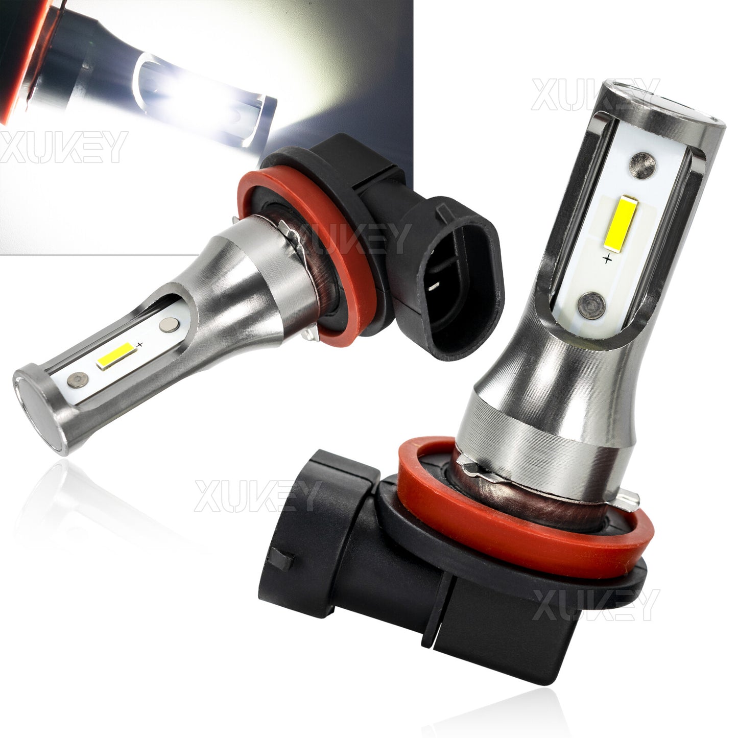 2x H11 H8 H9 H16 Headlight LED Fog Light Bulbs Kit Driving Lamp DRL 6000K White
