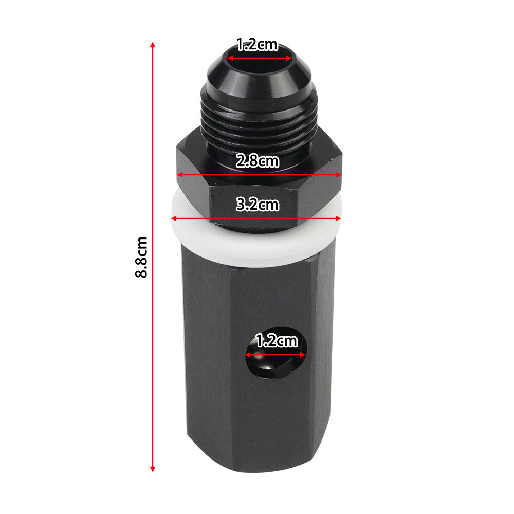 2x 10AN male fuel cell tank tumbler vent valve aluminum black adapter