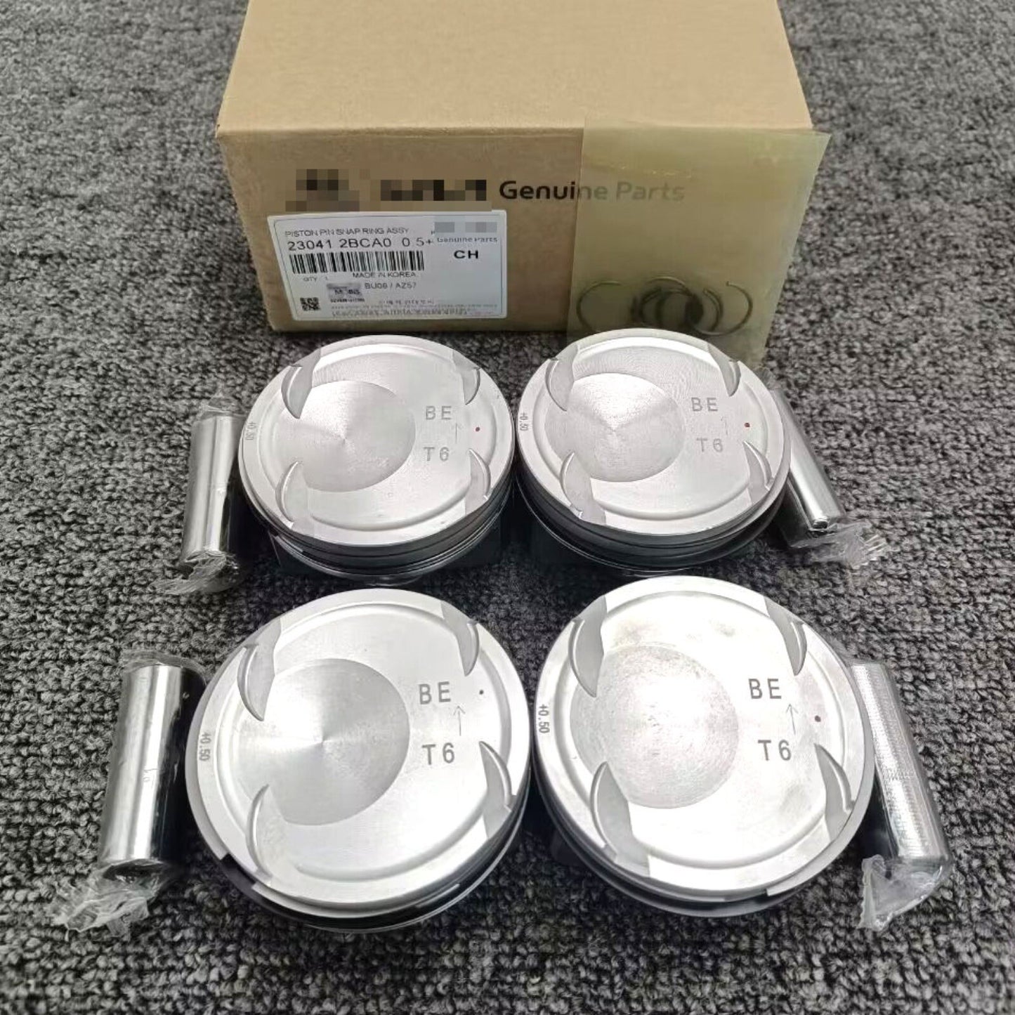 new 4-piece STD-AA piston and ring kit for 16-21 for Hyundai for Kia 1.6L turbocharged engines.