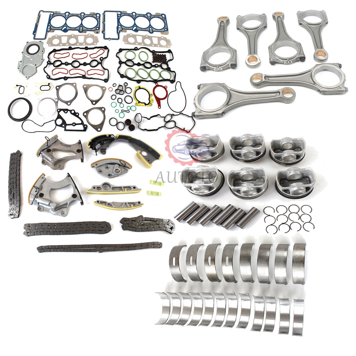 Engine Rebuild Kit - Con Rod Bearings Piston Ring 06E107065DM Suitable for AUDI