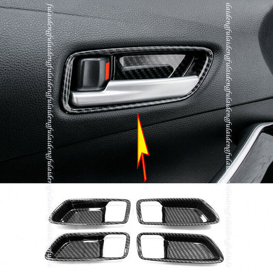 for Toyota for Corolla 2019-23 Carbon Fiber Inner Door Handle Bowl frame Cover Trim