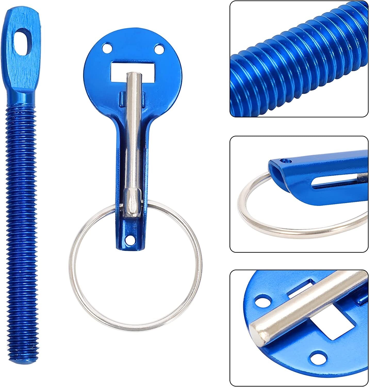 Bonnet range hood pin latch lock key kit, universal for racing