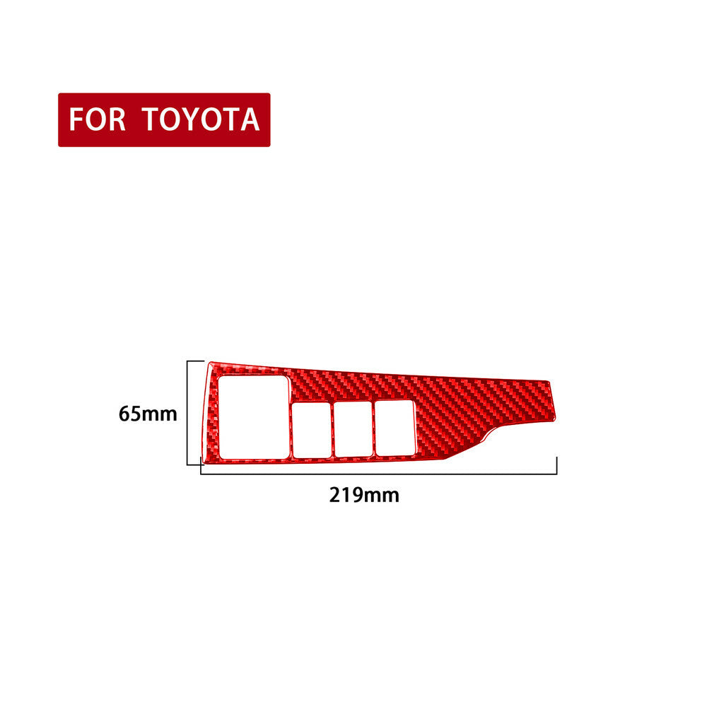 Red Carbon Fiber Interior Headlight Switch Panel Trim For T@yota for Corolla 2014-18