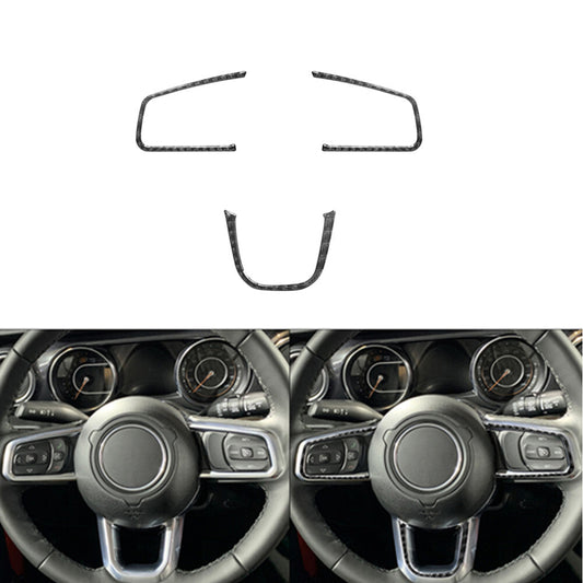 Carbon fiber steering wheel frame trim for Jeep for Wrangler Jl 2018 + gladiator 2020 +