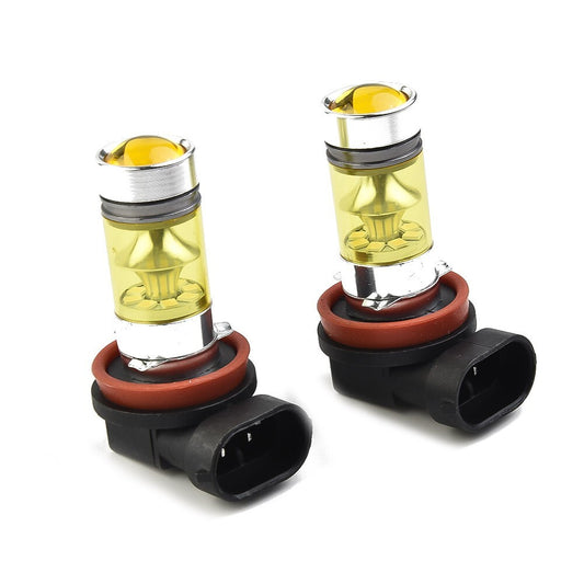 A pair of LED H11/H8 4300K yellow 100W 1000LM car fog light bulbs