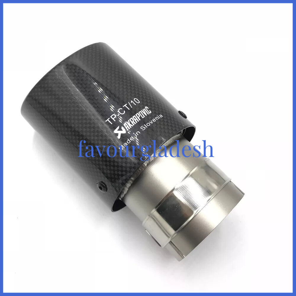 Universal AKRAPOVIC Exhaust Tip Muffler Pipe Carbon Fiber 51mm inlet 89mm outlet